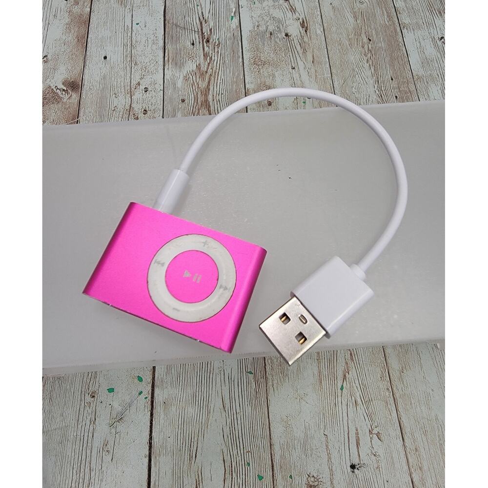 Pink Apple iPod shuffle 2nd Gen Clip On A1204 1 GB Complete Tested Good